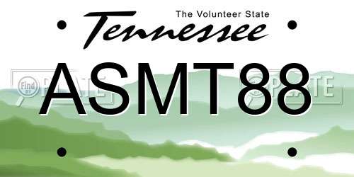 ASMT88 Tennessee License Plate