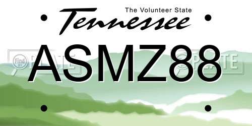 ASMZ88 Tennessee License Plate
