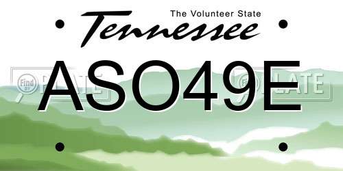 ASO49E Tennessee License Plate