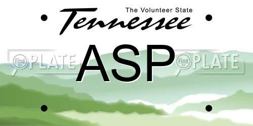 ASP Tennessee License Plate