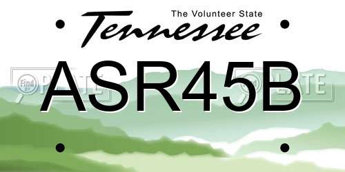ASR45B Tennessee License Plate