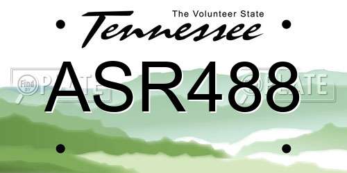 ASR488 Tennessee License Plate