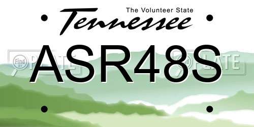 ASR48S Tennessee License Plate