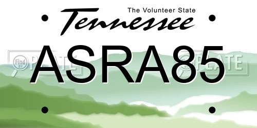 ASRA85 Tennessee License Plate