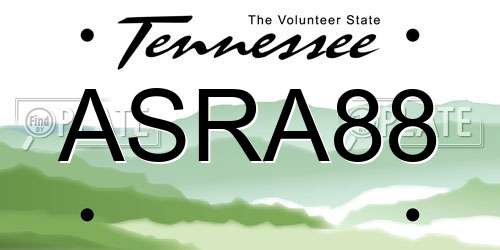 ASRA88 Tennessee License Plate