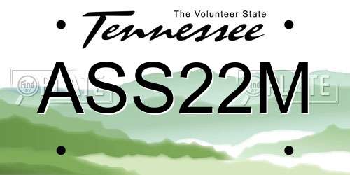 ASS22M Tennessee License Plate