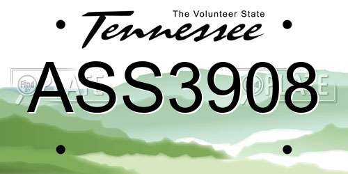 ASS3908 Tennessee License Plate
