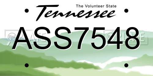 ASS7548 Tennessee License Plate