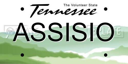 ASSISIO Tennessee License Plate