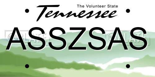 ASSZSAS Tennessee License Plate