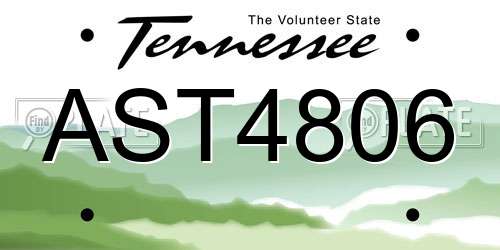 AST4806 Tennessee License Plate