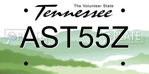 AST55Z Tennessee License Plate