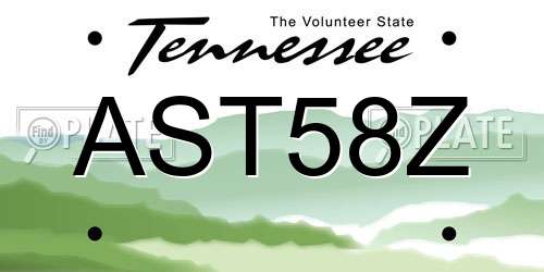 AST58Z Tennessee License Plate
