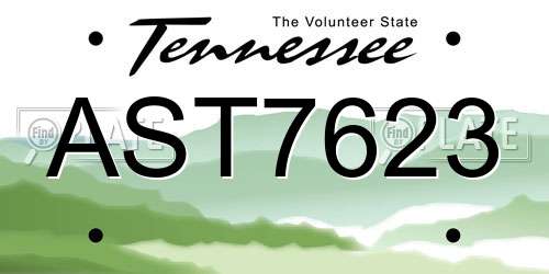 AST7623 Tennessee License Plate