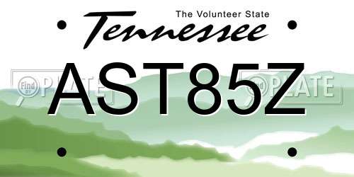 AST85Z Tennessee License Plate