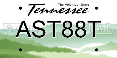AST88T Tennessee License Plate