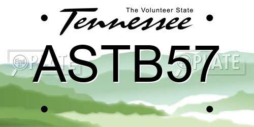 ASTB57 Tennessee License Plate