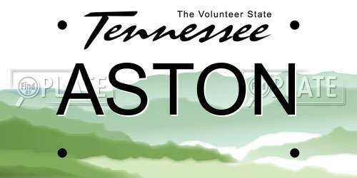 ASTON Tennessee License Plate