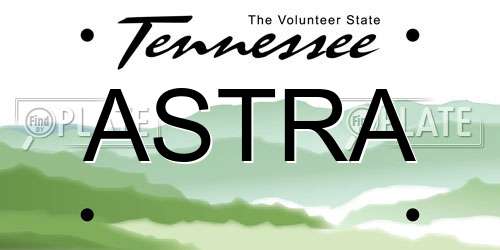 ASTRA Tennessee License Plate