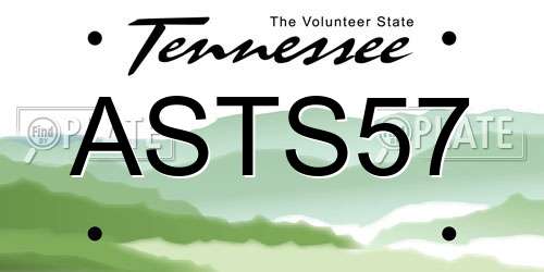 ASTS57 Tennessee License Plate