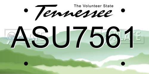ASU7561 Tennessee License Plate