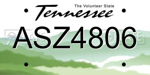 ASZ4806 Tennessee License Plate