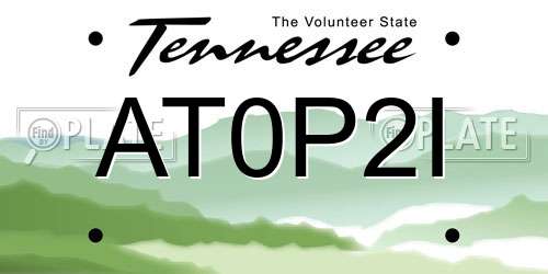 AT0P2I Tennessee License Plate