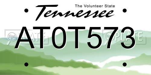 AT0T573 Tennessee License Plate