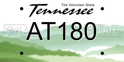 AT180 Tennessee License Plate