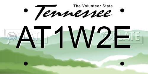 AT1W2E Tennessee License Plate