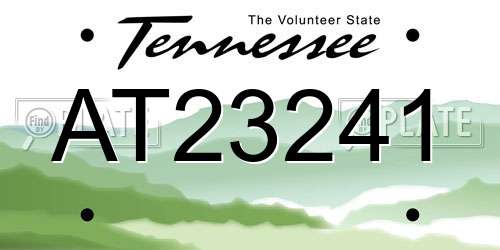 AT23241 Tennessee License Plate