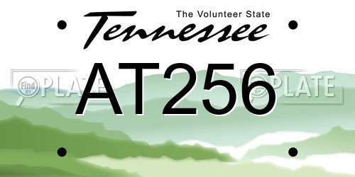 AT256 Tennessee License Plate