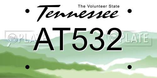 AT532 Tennessee License Plate