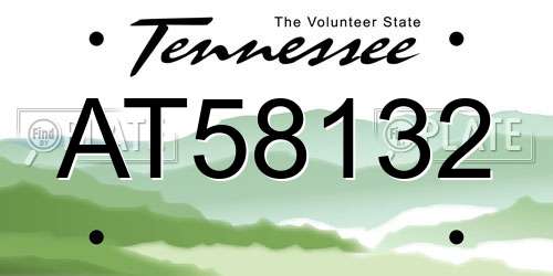 AT58132 Tennessee License Plate