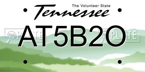 AT5B2O Tennessee License Plate