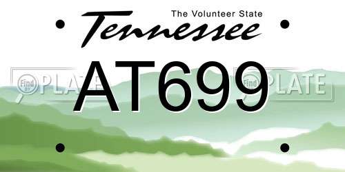 AT699 Tennessee License Plate