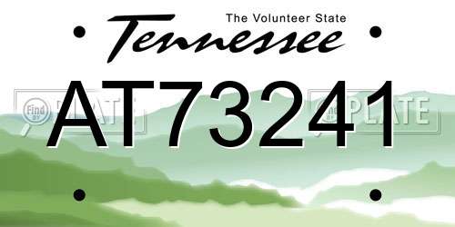AT73241 Tennessee License Plate