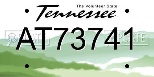 AT73741 Tennessee License Plate