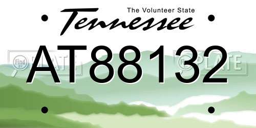 AT88132 Tennessee License Plate