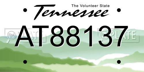 AT88137 Tennessee License Plate