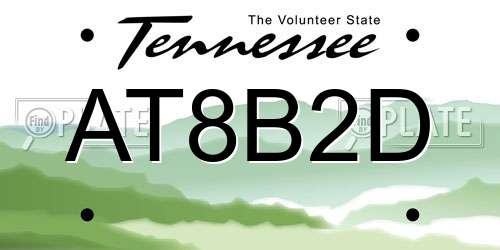AT8B2D Tennessee License Plate