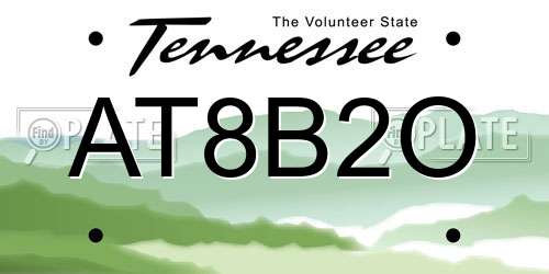 AT8B2O Tennessee License Plate