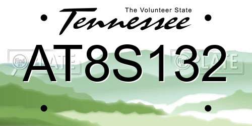 AT8S132 Tennessee License Plate