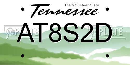 AT8S2D Tennessee License Plate