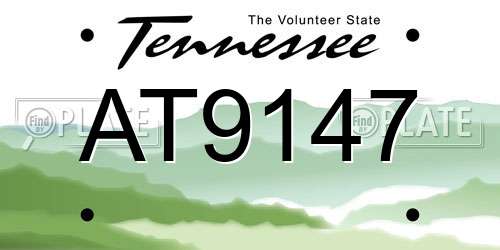 AT9147 Tennessee License Plate