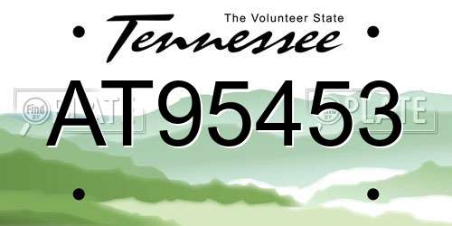 AT95453 Tennessee License Plate