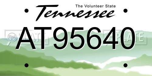 AT95640 Tennessee License Plate