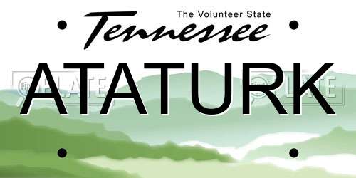 ATATURK Tennessee License Plate