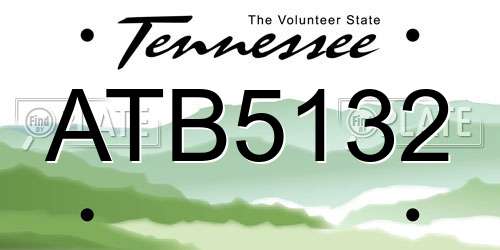 ATB5132 Tennessee License Plate