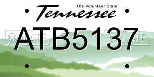 ATB5137 Tennessee License Plate